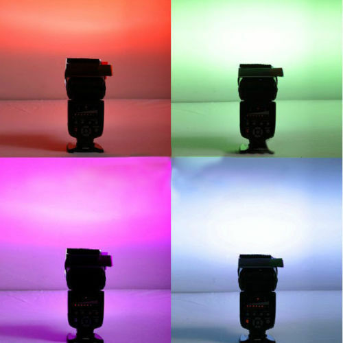 DIFFUSORE GEL 12 COLORI SOFTBOX FLASH ADATTO A GODOX V860IIo V860IIF TT520II 850 - Foto 7 di 12
