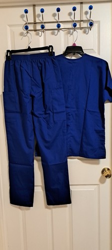 NWT Set Cherokee Work wear Size XS Blue Scrub Pants & Top Set Free Shipping - Picture 7 of 11