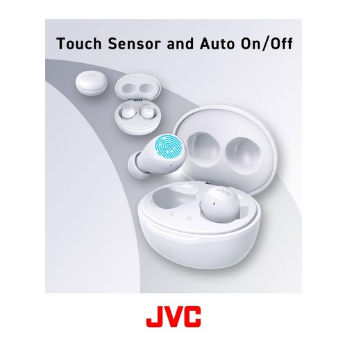 JVC WHITE GUMY MINI TRUE WIRELESS EARBUDS WATERPROOF IPX4 23 HOURS BATTERY - Picture 7 of 7