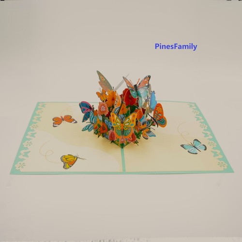 A04-3D PopUp Colorful Butterfly Greeting Card| Perfect Valentine's day, Birthday - Picture 10 of 11