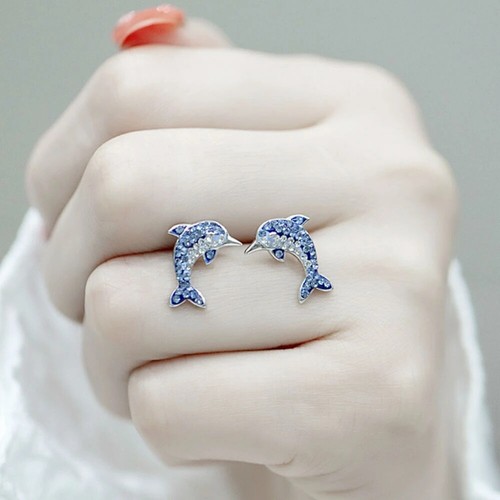 Pendientes de tachón de oro rosa rellenos de plata 925 adorables joyas cúbicas de circón - Imagen 11 de 18