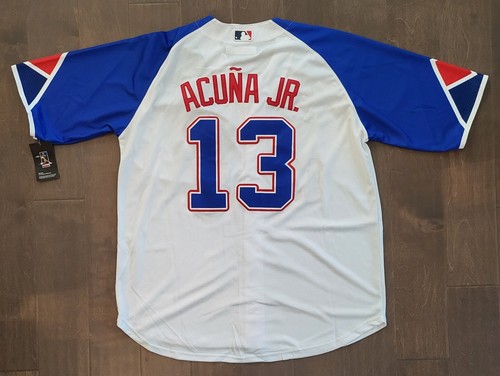 Maillot Atlanta Braves #13 Ronald Acuna Jr. cousu blanc City Connect neuf avec étiquettes - Photo 1/5