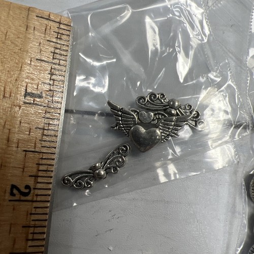 Large Lot Jewelry Making Charms & Beads Pewter/Metal Skulls Crosses Flowers ❤️ - Picture 12 of 15