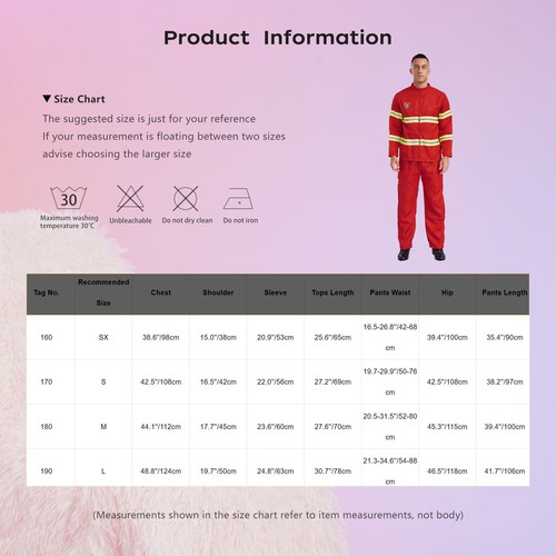 Mens Halloween Firefighter Costume Fire Safety Publicity Fireman Outfits - Picture 14 of 34