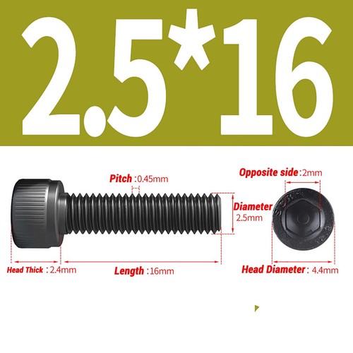 M2 M2.5 M3 M4~M16 Socket Button Head Screws 12.9 High Tensile Black Allen Bolts - Picture 29 of 205