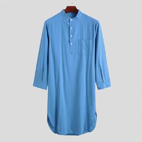 Ethnic Kaftan Robes Robe Casual Loose Dressing Gown Pajama Arab Muslim Shirt - Afbeelding 28 van 48