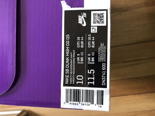 Nike SB Dunk High X Supreme By Any Means Navy/Red DS Size 10 - Picture 10 of 12