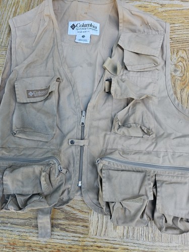 Columbia PFG Fishing Vest Mens XL Tan Outdoor Fisherman&Fly Fishing Flies Tr7#61 - Picture 20 of 24