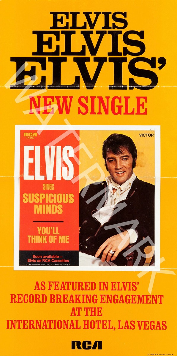 Elvis Presley - Suspicious Minds Promo Poster - 1969 Vintage Music Poster |  eBay UK