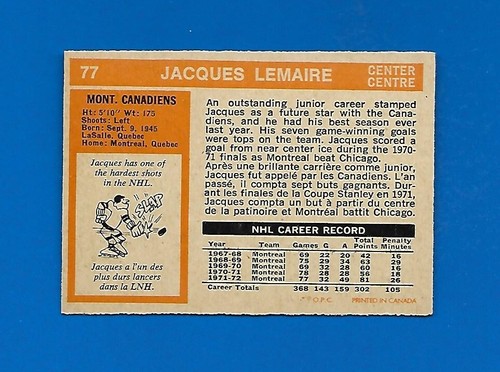 1972-73 OPC 72-73 O PEE CHEE NHL TARJETA DE HOCKEY + ERROR Y VARIACIÓN 1-209 VER LISTA - Imagen 191 de 479