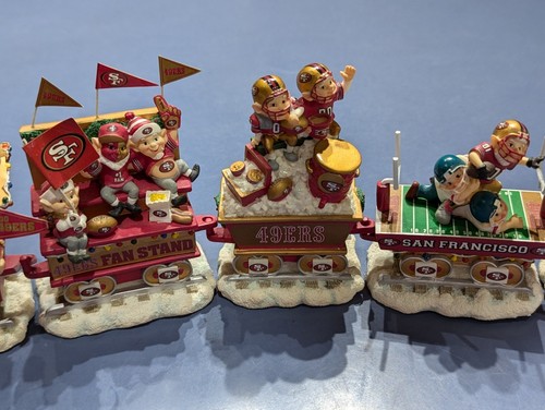 Rare Vintage Danbury San Francisco 49ers Christmas Express Train Set EUC - Picture 4 of 21