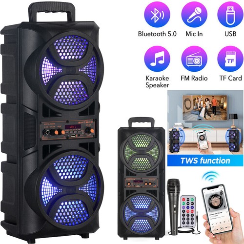 3000W Portable Bluetooth Speaker Sub woofer Heavy Bass Sound System Party + Mic - Picture 2 of 13