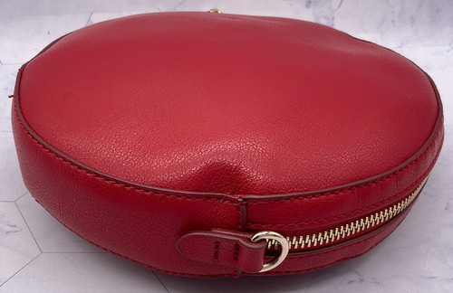 Sole Society Round Red PU Leather Crossbody Bag Removable Strap - Picture 7 of 22
