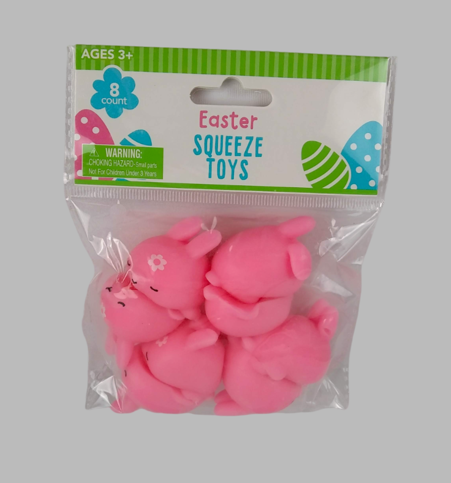 Easter Bunny Squishy Squeeze Toys Bunnies Pink Rabbits Mini