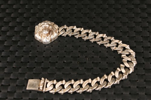 Genial Colección China Antigua Tíbet Miao plata fundida a mano león pulsera joya  - Imagen 1 de 11