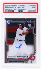 2021 Bowman Chrome Emmanuel Rodriguez Prospect Auto #CPAERO PSA 9