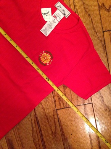 NWT Vintage 10 JACADI Short Sleeve Tee T Shirt Top Red Cotton Ribbd France Slim - Picture 6 of 12