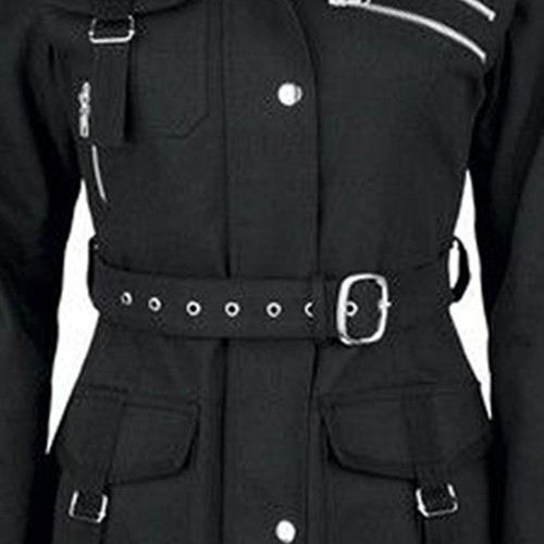 à Manteau de noir gothique capuche Pardessus zippée femmes pour combat Randonnée Goth Punk noir d'hiver Ceinture IdrxI
