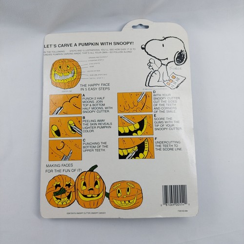 Vintage 1988 Peanuts Snoopy Kürbis Schnitzerei Malerei Magic Kits Menge 2 - Bild 10 von 10