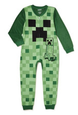 MINECRAFT CREEPER BOYS 4/5 6/7 8 10/12 UNION SUIT PAJAMAS SLEEPER NWT 1 Piece