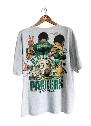 Vintage Green Bay Packers Caricature 90's Double-sides T-shirt NFL size XL - Picture 2 of 15
