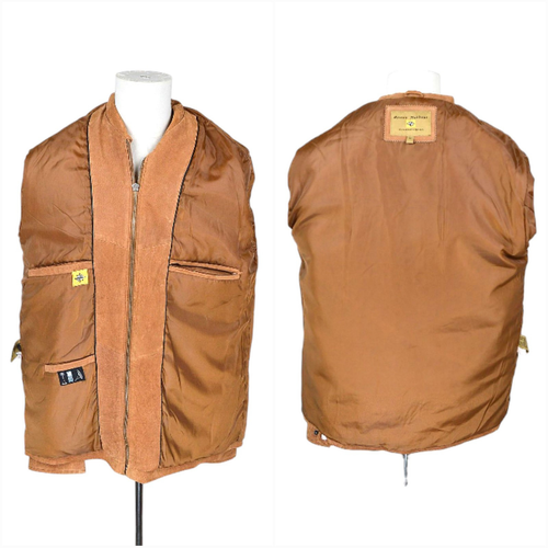 Vintage Boston Harbour Leather Jacket Mens M Camel Tan Bomber Soft Suede Western - Picture 9 of 13