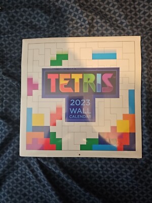 2023 Tetris Wall Calendar, 12 x 12, Retro Throwback Video Gaming Pop Color...