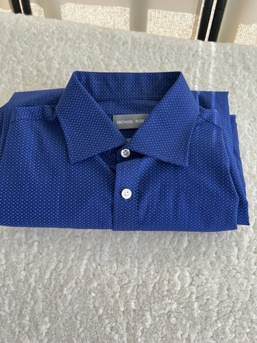 Michael Kors Shirt Men’s Slim Fit Medium Button Down Collared Blue - Picture 11 of 11