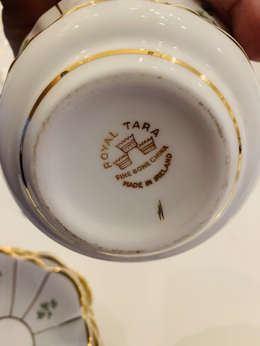 Fine Bone China Shamrock Tea Serving Set Made In Ireland Royal Tara 23 Pieces - Picture 14 of 22