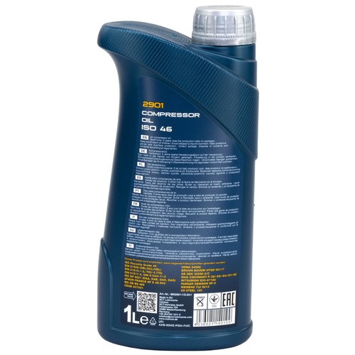 1 Litro Original Mannol Aceite para Compresor Oil Iso 46 Compresor Aceite ISO46 - Imagen 3 de 6
