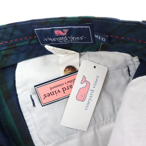 Pantalone Vineyard Vines Club uomo 34 x 32 regolare dritto blackwatch a quadri nuovo con etichette NUOVO - Foto 4 di 11