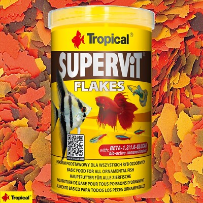 Tropical Supervit Flakes 1L Flockenfutter Aquarium Fischfutter