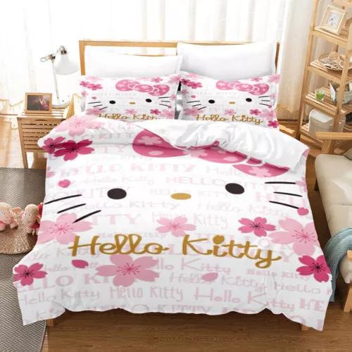Hello@Kitty Set Biancheria da Letto Bambini Donna Ragazze Camera #Copripiumino Federa Set UK - Foto 20 di 47