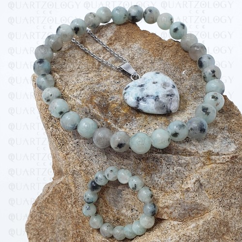 Natural Quartz Gift Set Necklace Stone Bracelet Earrings Ring Custom Adjustable - Picture 41 of 53