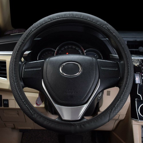 15'' Car Steering Wheel Cover Leather Breathable Anti-slip Protector Accessories - Picture 8 of 15