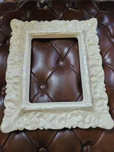 Vintage Iridescent Ceramic Picture Frame * Shabby Chic Photo Frames - Picture 3 of 6