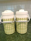 2 Vintage Look Plaid 1/2 Gallon Water Jugs. Game Day, Picnic, Steeplechase