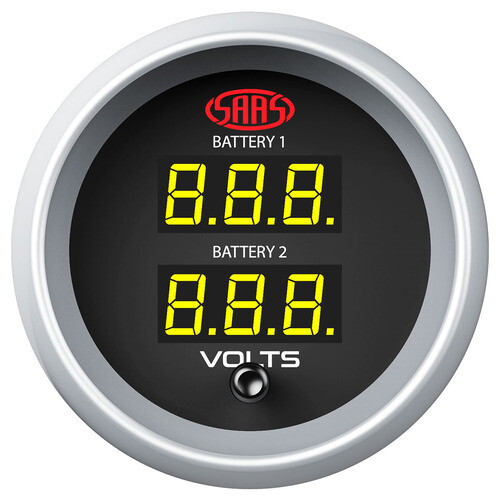 SAAS Muscle 2 SGDDVLT52BS2 Medidor de voltaje doble digital 8-18 V negro 52 mm 2" - Imagen 2 de 3