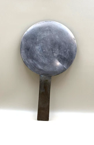 Vintage Antique Japanese Bronze with Character on Hand Mirror Rooster on Fence - Picture 4 of 6