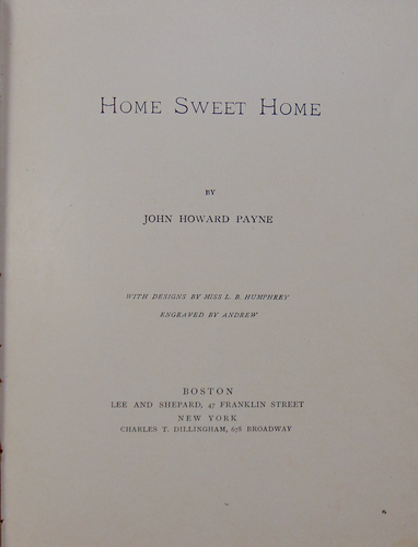 Home Sweet Home: con diseños de Miss L. B. Humphrey, grabado por Andrew (1880) - Imagen 3 de 7