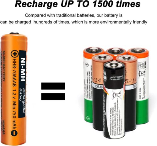 Ni-MH AAA 750mah für Panasonic Schnurlose Telefone Akku HHR-70AAAB - Bild 3 von 11