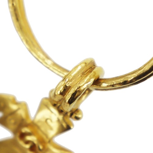 CHANEL CC Logos Round Cross Used Pin Brooch Gold Plated Vintage #BU252 S - Picture 7 of 16