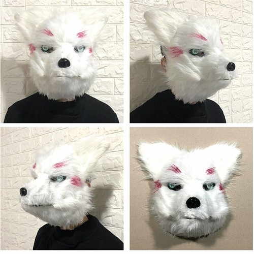 Cartoon Animal Wolf Fox Head Mask Headgear Movable Mouth Cosplay Costumes Props - Picture 5 of 18