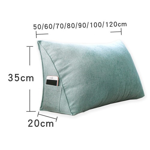 Sofa Triangle Back Cushion Cover Soft Fleece Bed Headboard Backrest Pillow Case - Picture 5 of 22
