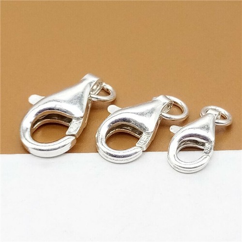 5 Sterling Silver Lobster Claw Clasps with Closed Jump Ring 925 Silver - Picture 2 of 10