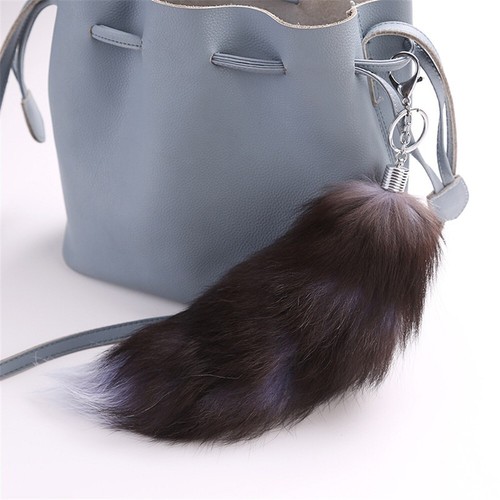 Cute Fox Tail Keychain Pendant Women Key Ring Holder Pompoms Key Chains - Picture 8 of 17