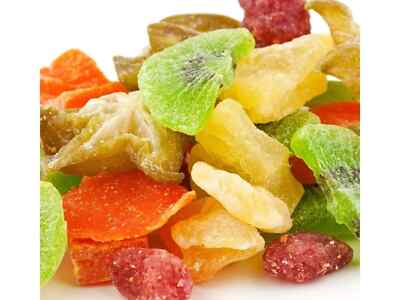 Tropical Fruit Salad Dried Fruit kiwi,strawberry,banana,pineapple,cherry 250 grm