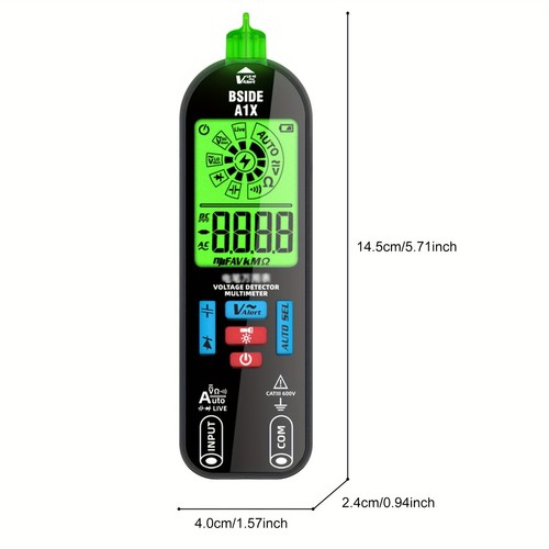 Electricista Probador Detector Pantalla LCD Multímetro USB Bolsa de Almacenamiento Recargable - Imagen 6 de 12