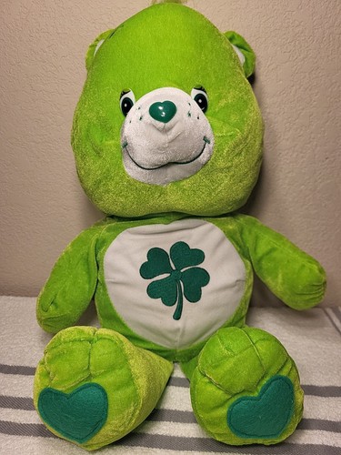 Care Bears Good Luck Bär Plüsch grün Kleeblatt 18 Zoll 2004 weiches Stofftier