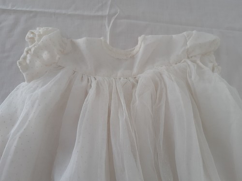 Gorgeous Authentic 1960s Vintage Terylene Christening Gown Dress in Cream - Picture 7 of 16